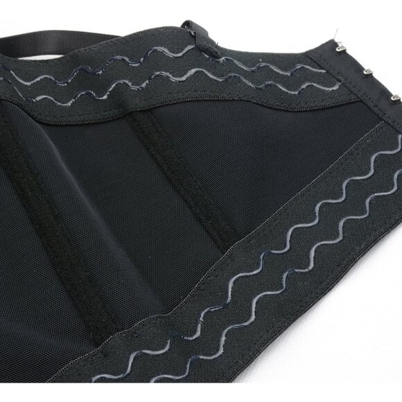 Women Black Floral Bustier Crop Top Sexy White Corset Top by Ellacci - Picture 8 of 8